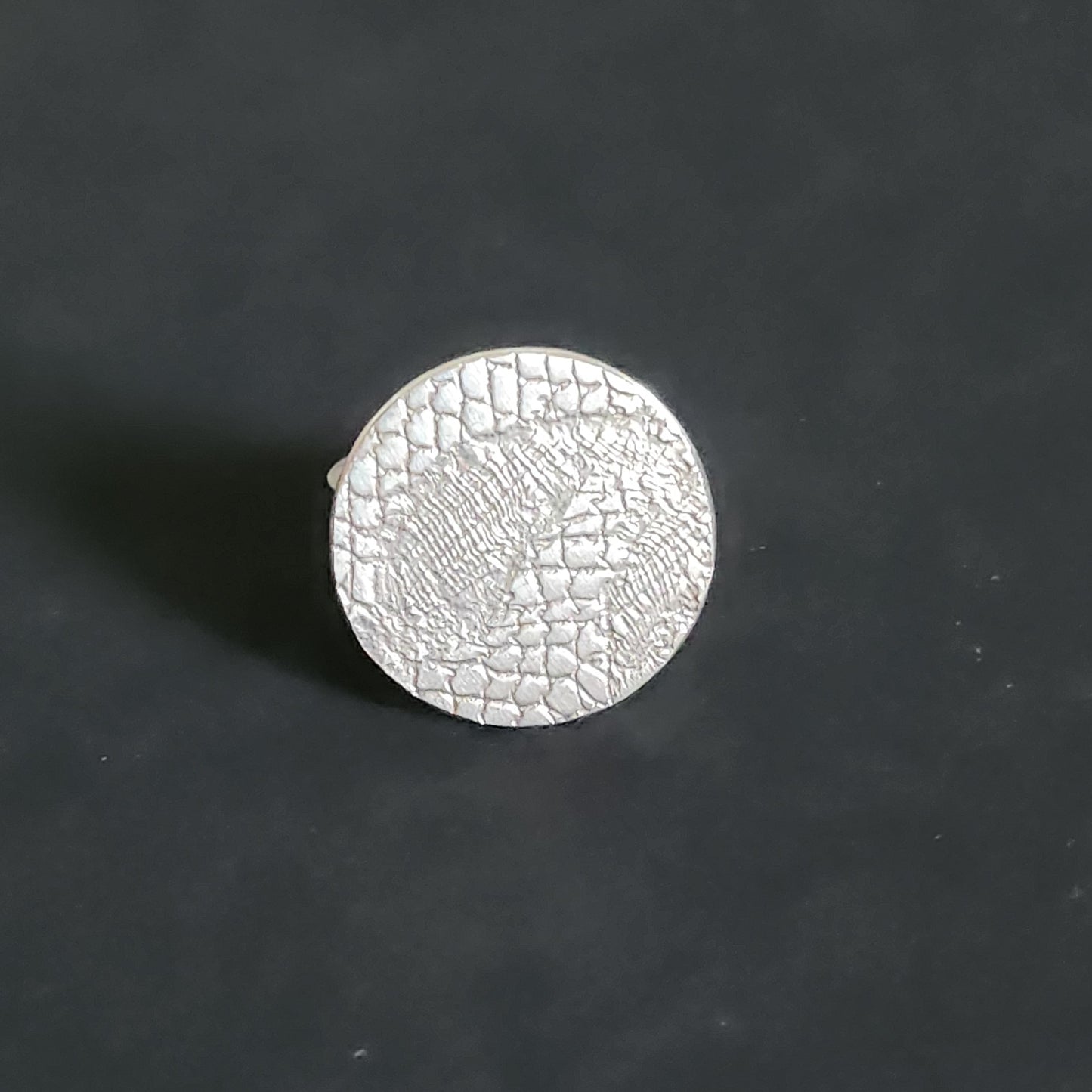 Bague Pastille en Argent ajustable, motif dentelle