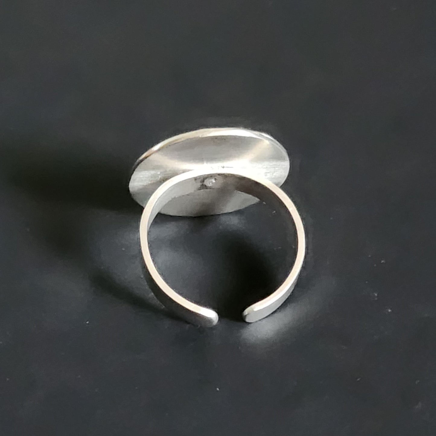 Bague Pastille en Argent ajustable, motif dentelle