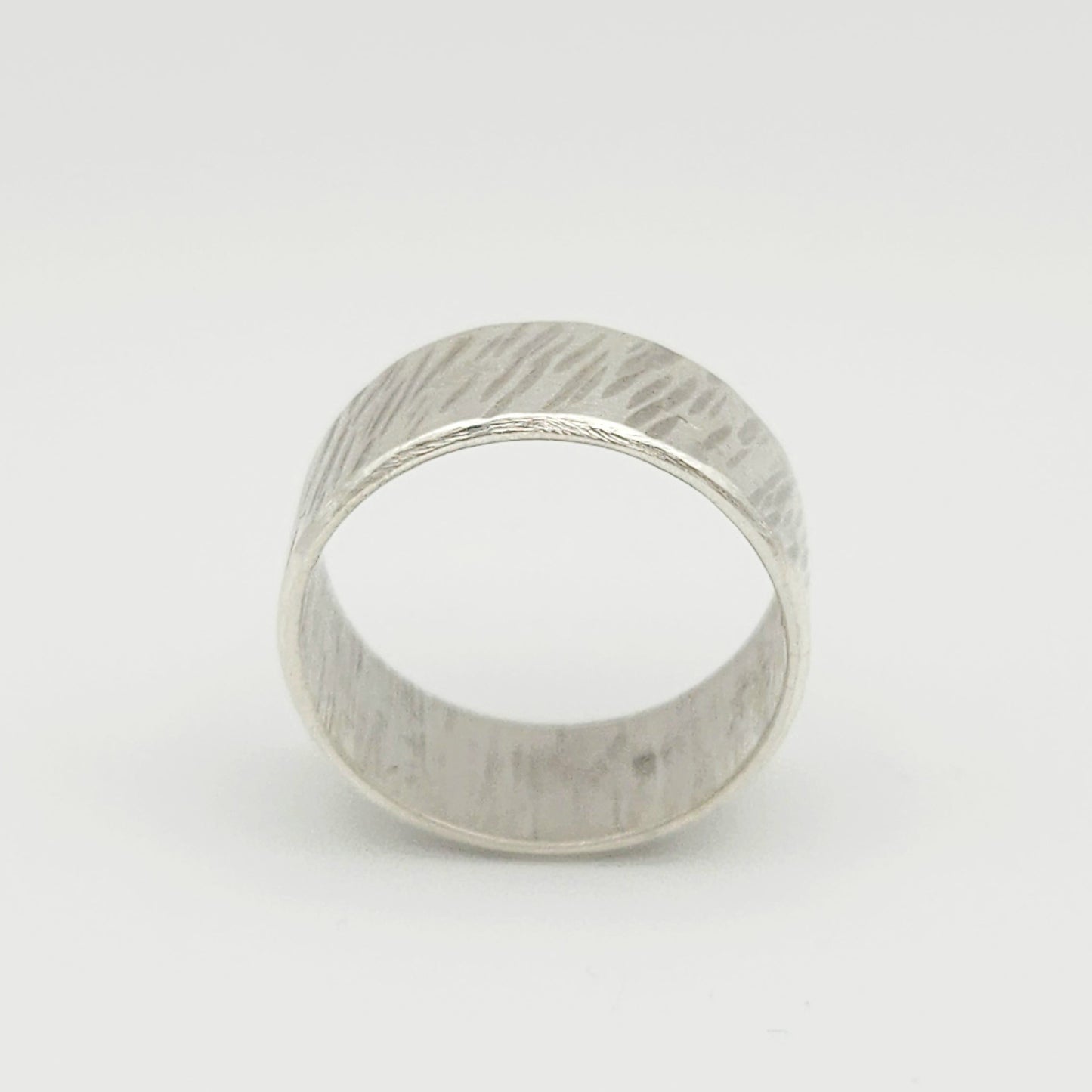 Bague Anneau striée en Argent Massif