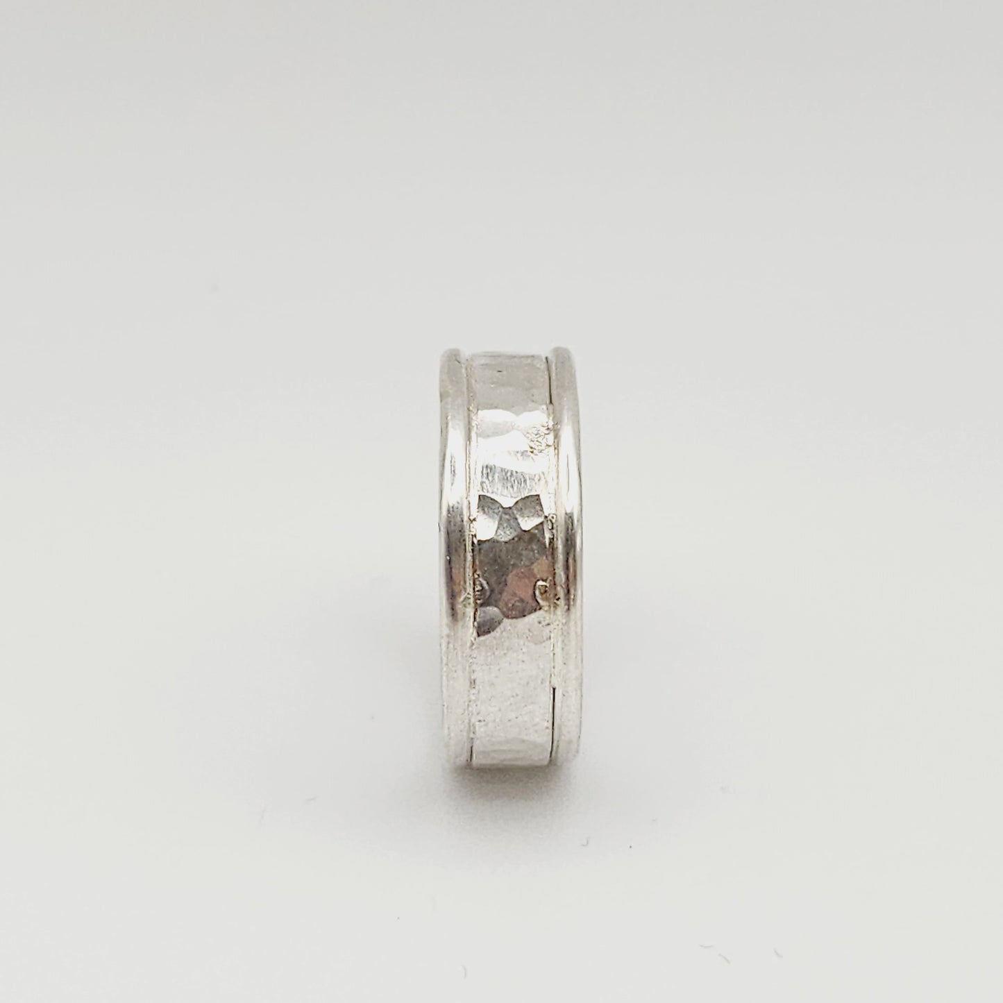 Bague Anneau en Argent Massif Martelé