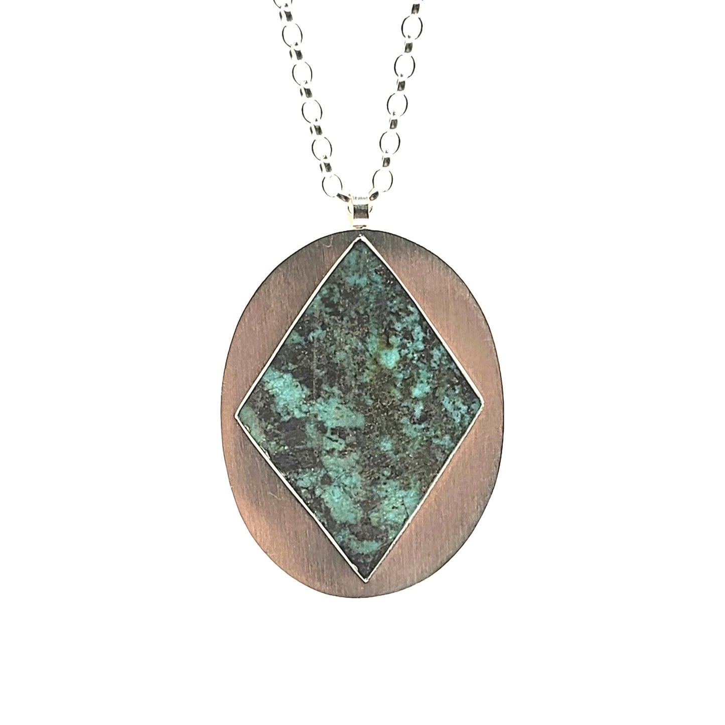 Collier en Argent Massif et Jaspe Africain.