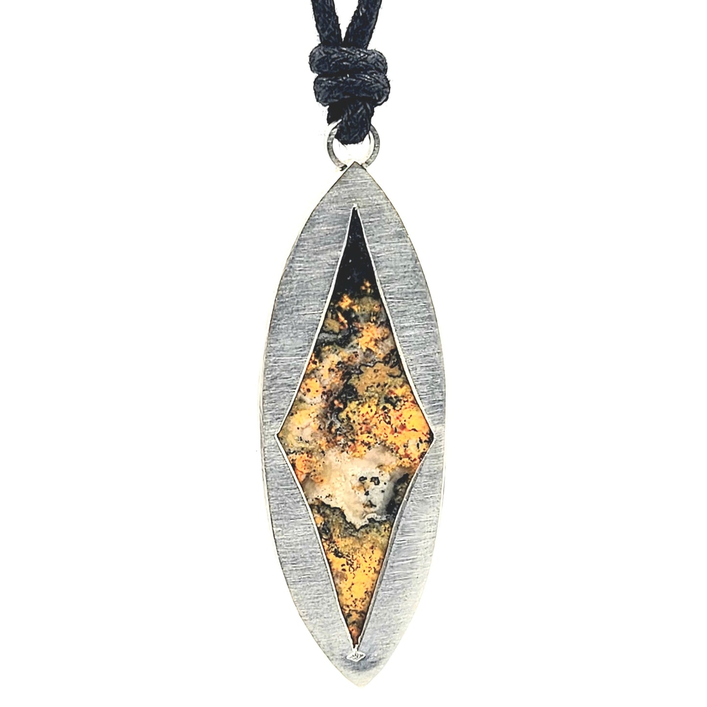 Collier en Argent Massif et Jaspe Bourbon. Pièce unique
