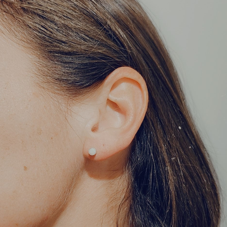 Puces d'oreilles en Argent et opales