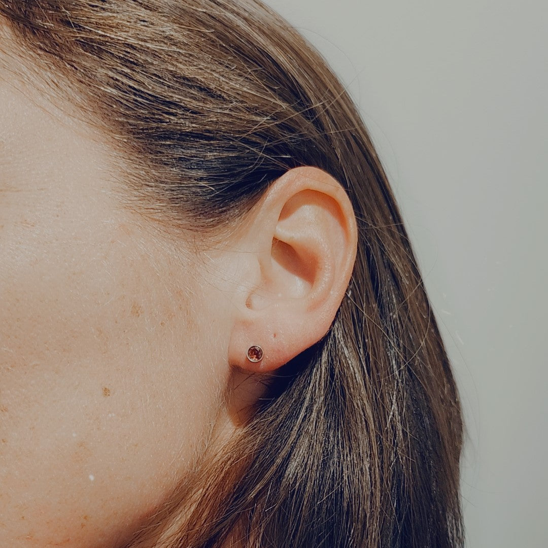 Puces d'oreilles en Argent et grenats