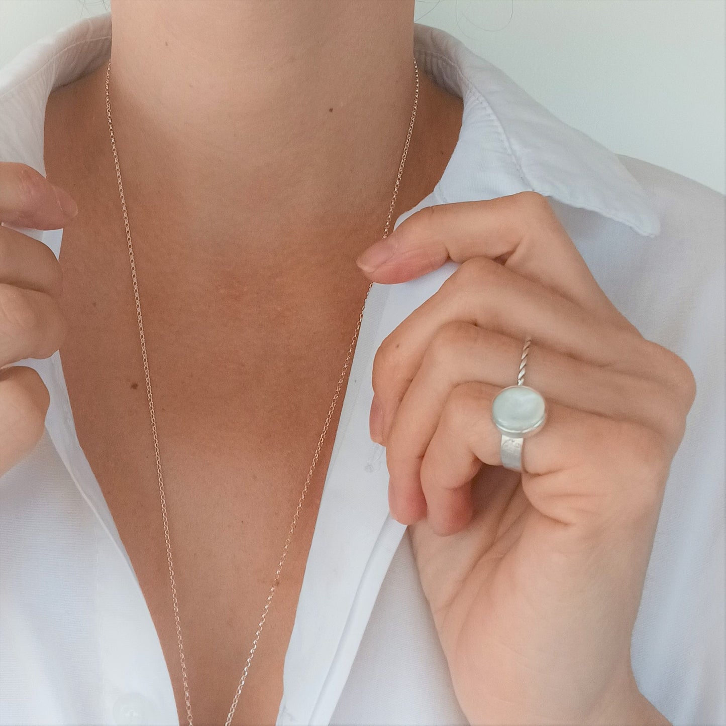 Bague Lili en Argent sertie d'une Nacre
