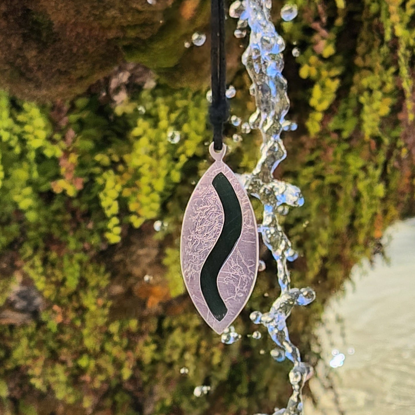 Collier Rivière en Argent Massif et Jade. Pièce unique
