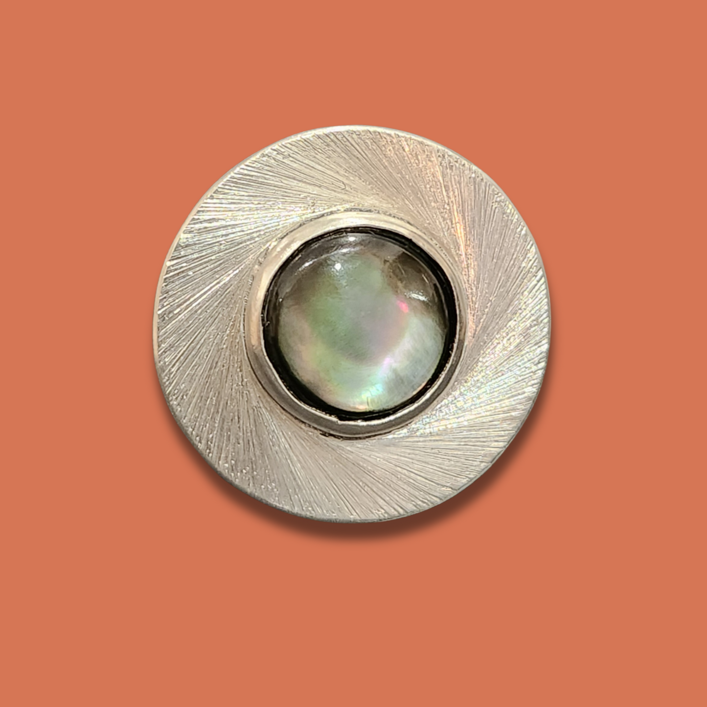 Bague Patricia en Argent sertie d'une Nacre Grise