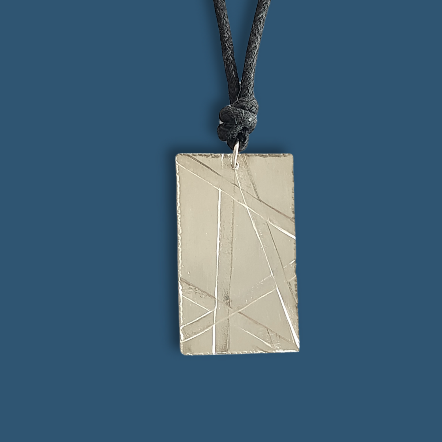 Collier Homme Plaque Argent. Pièce unique