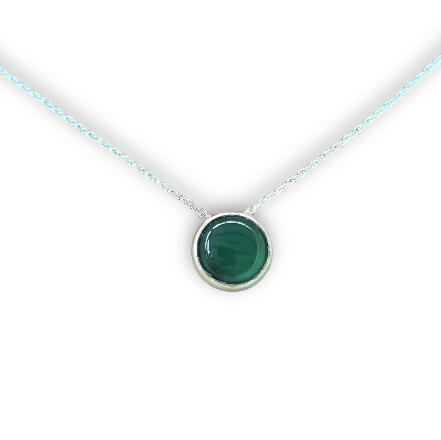 Collier Lili Argent serti d'une Agate verte
