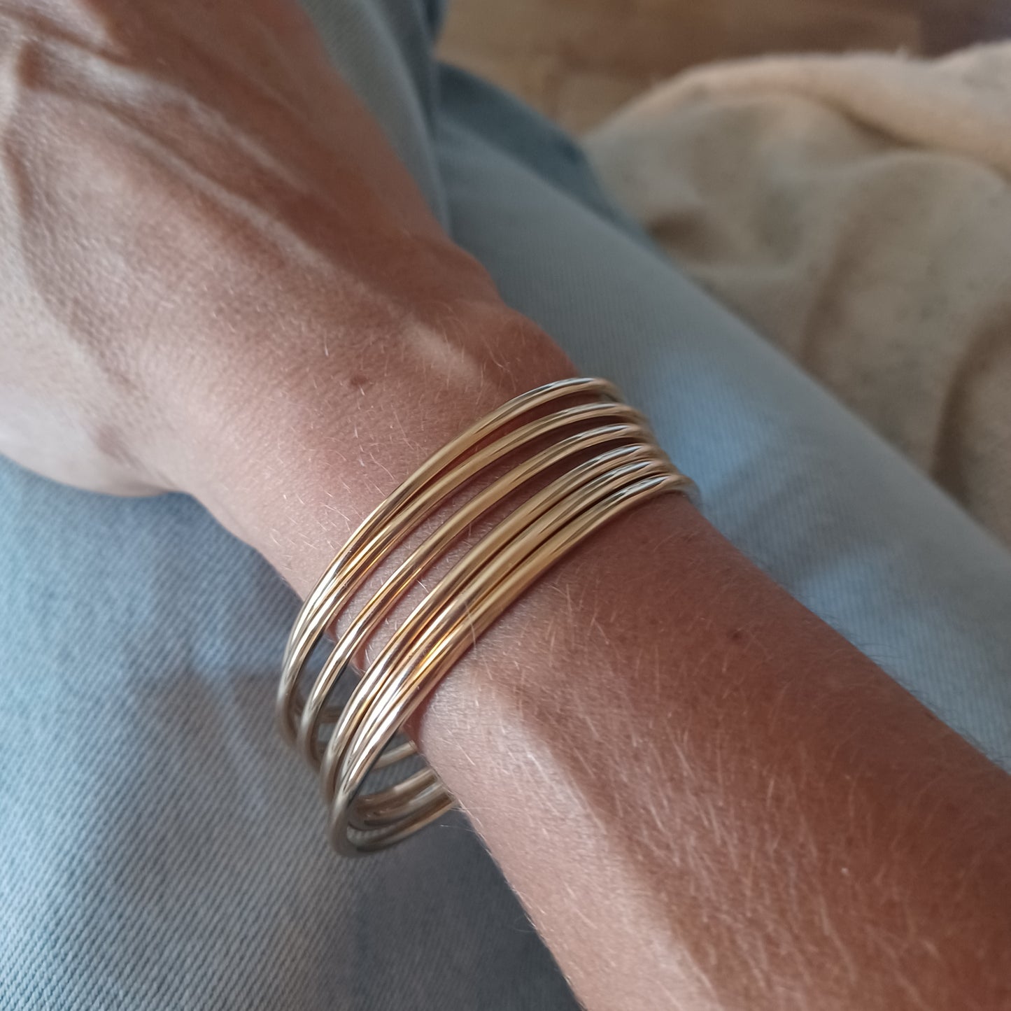 Bracelet Jonc en Plaqué Or