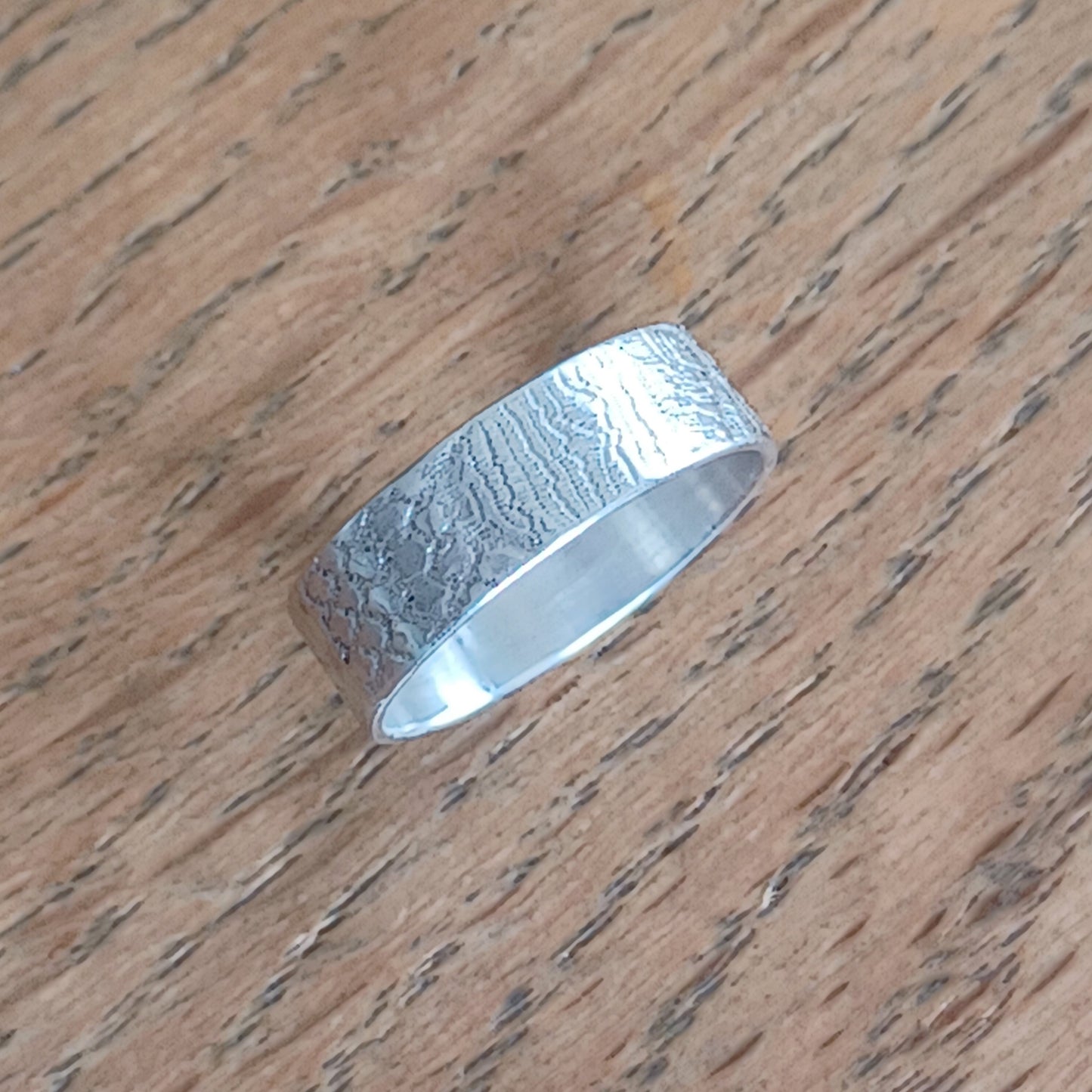 Bague Anneau large en Argent Massif, motif dentelle