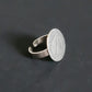 Bague Pastille en Argent ajustable, motif dentelle
