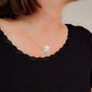 Collier solaire en Argent, Or 18K et Topaze