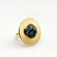Bague Patricia réglable en plaqué or sertie d'un Jaspe Africain