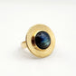 Bague Patricia réglable en plaqué or sertie d'une Labradorite