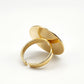 Bague Patricia réglable en plaqué or sertie d'un Jaspe Africain