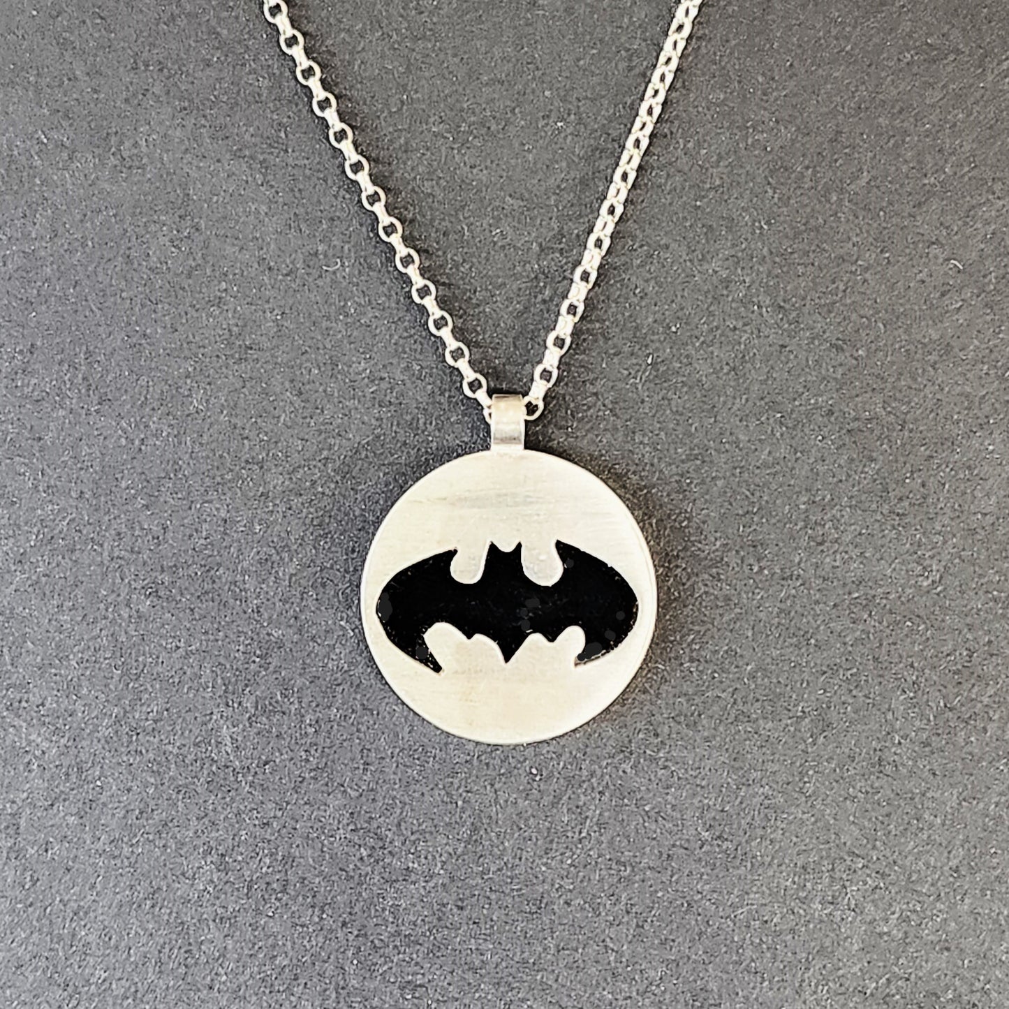 Collier Chauve-souris en Argent Massif et Onyx noir