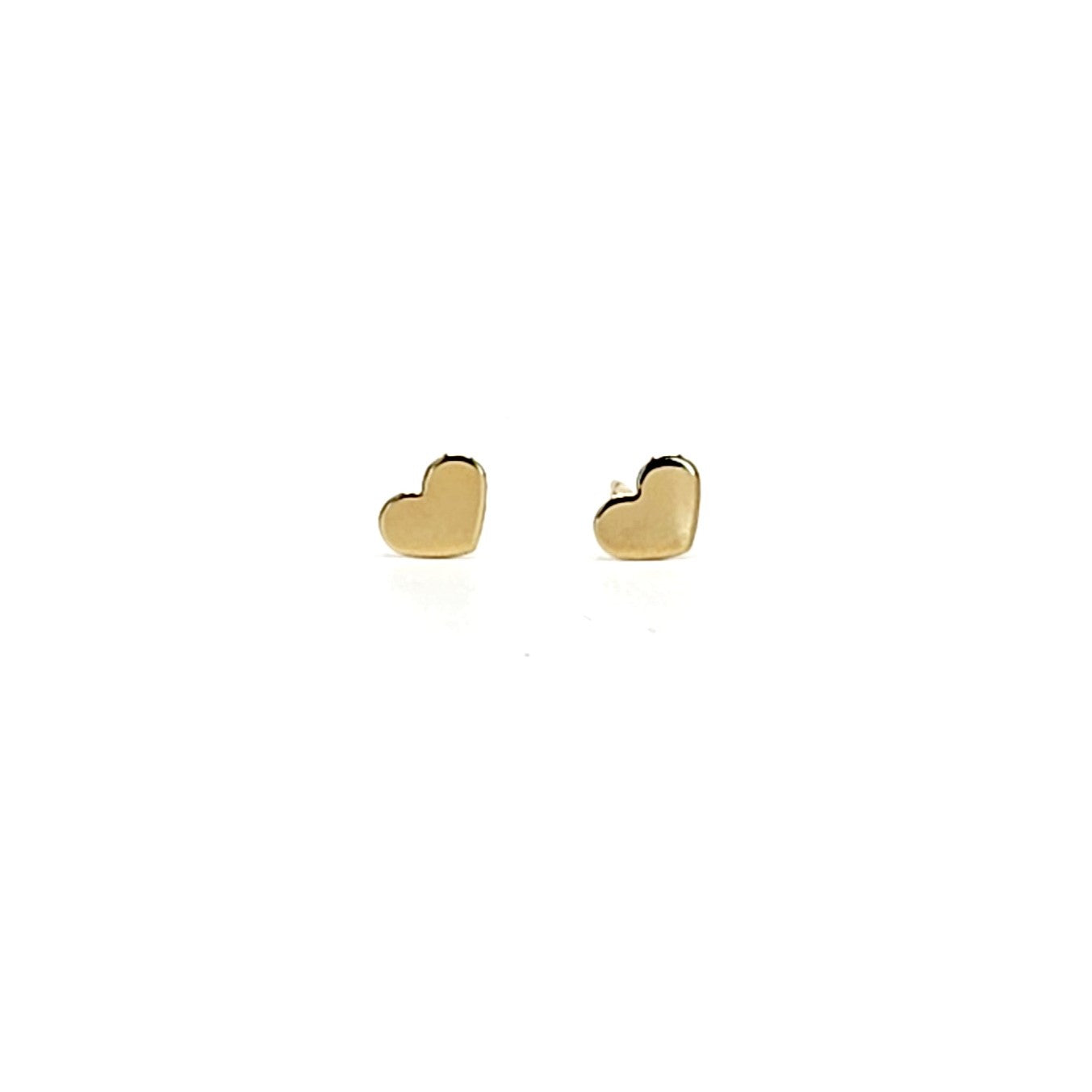Puces d'oreilles cœur dorées