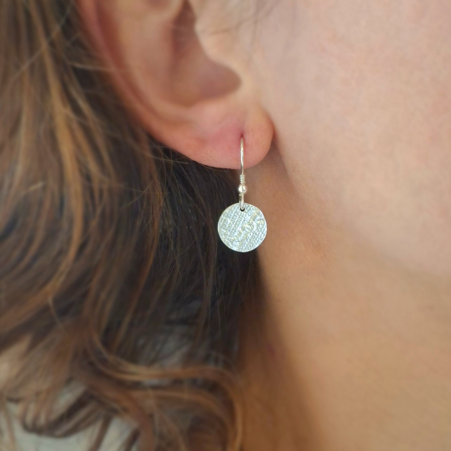 Boucles d'oreilles Pastille en Argent, dentelle