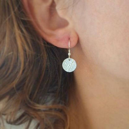 Boucles d'oreilles Pastille en Argent, dentelle