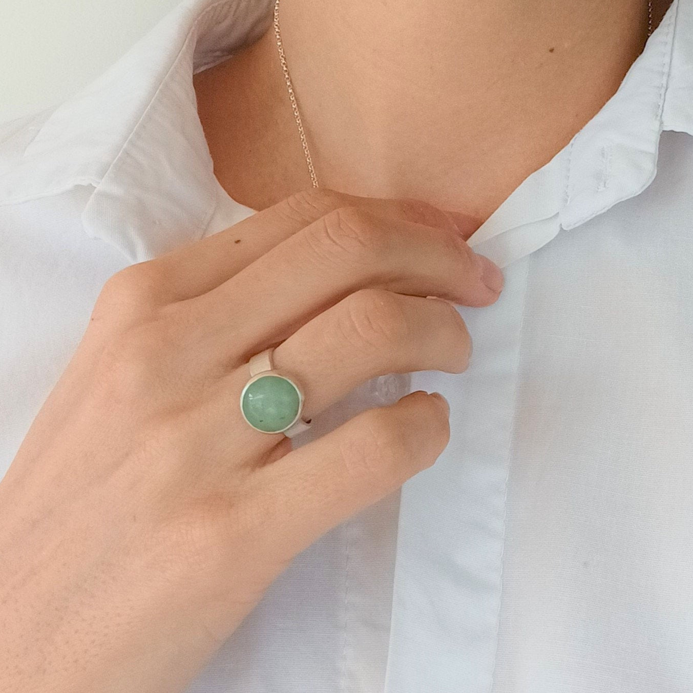 Bague Lili en Argent sertie d'une Amazonite