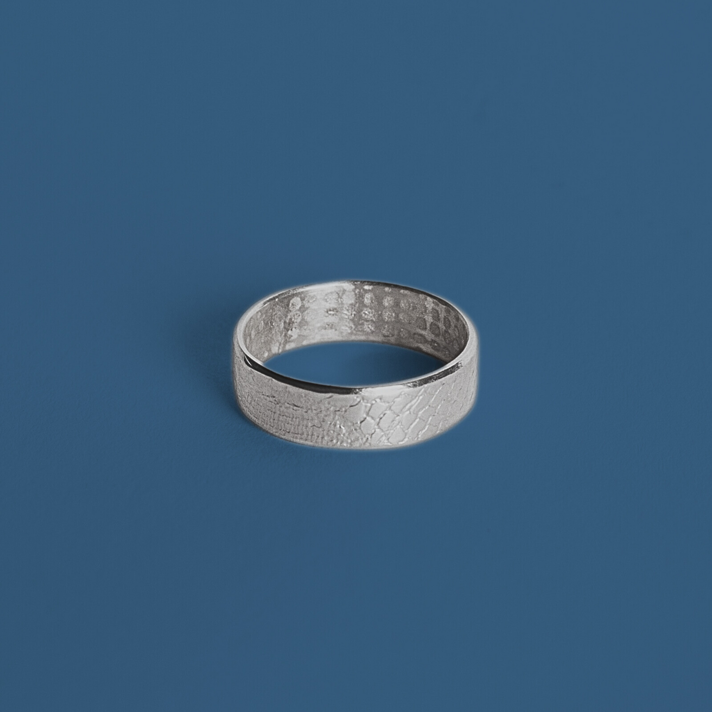 Bague Anneau Plume en Argent Massif, motif dentelle