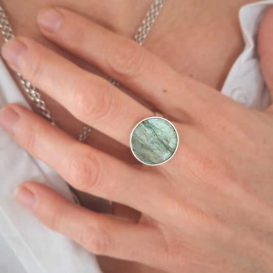 Bague Leoni en Argent Massif et Labradorite