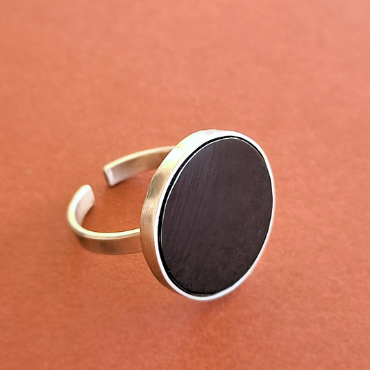 Bague Leoni en Argent Massif et Onyx