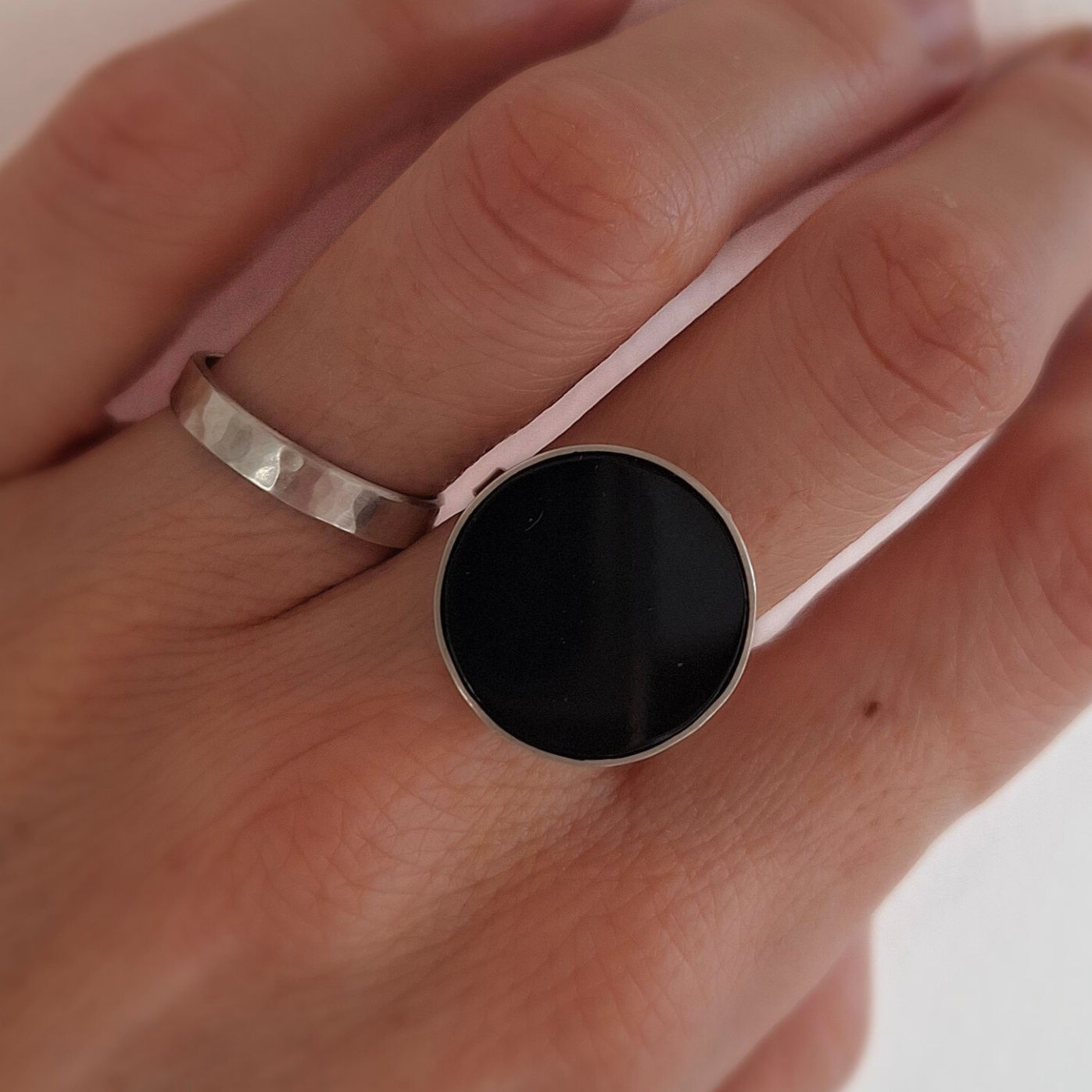 Bague Leoni en Argent Massif et Onyx