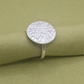 Bague Pastille en Argent Massif, motif dentelle, anneau martelé