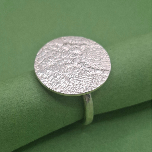 Bague de souhait en Argent Massif, motif dentelle, anneau martelé