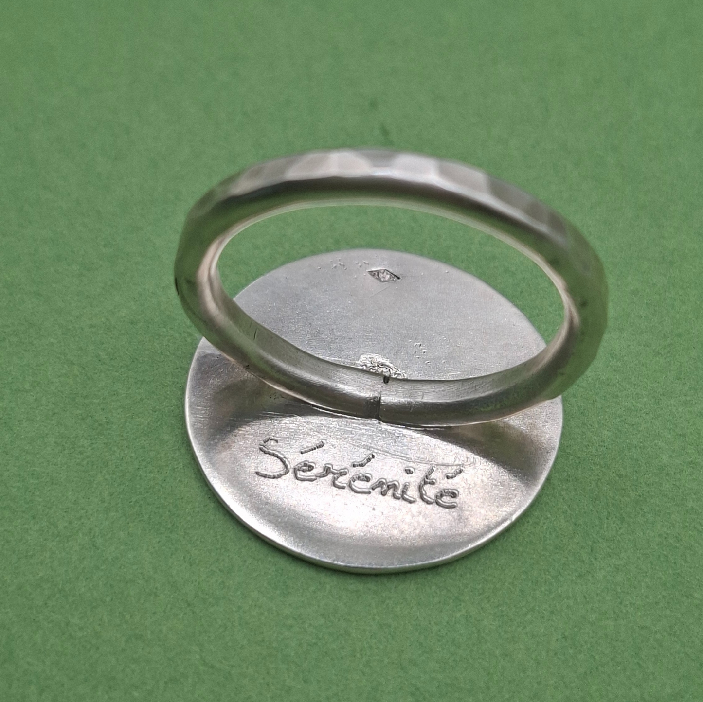 Bague de souhait en Argent Massif, motif dentelle, anneau martelé