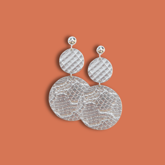 Boucles d'oreilles Double pastille en Argent