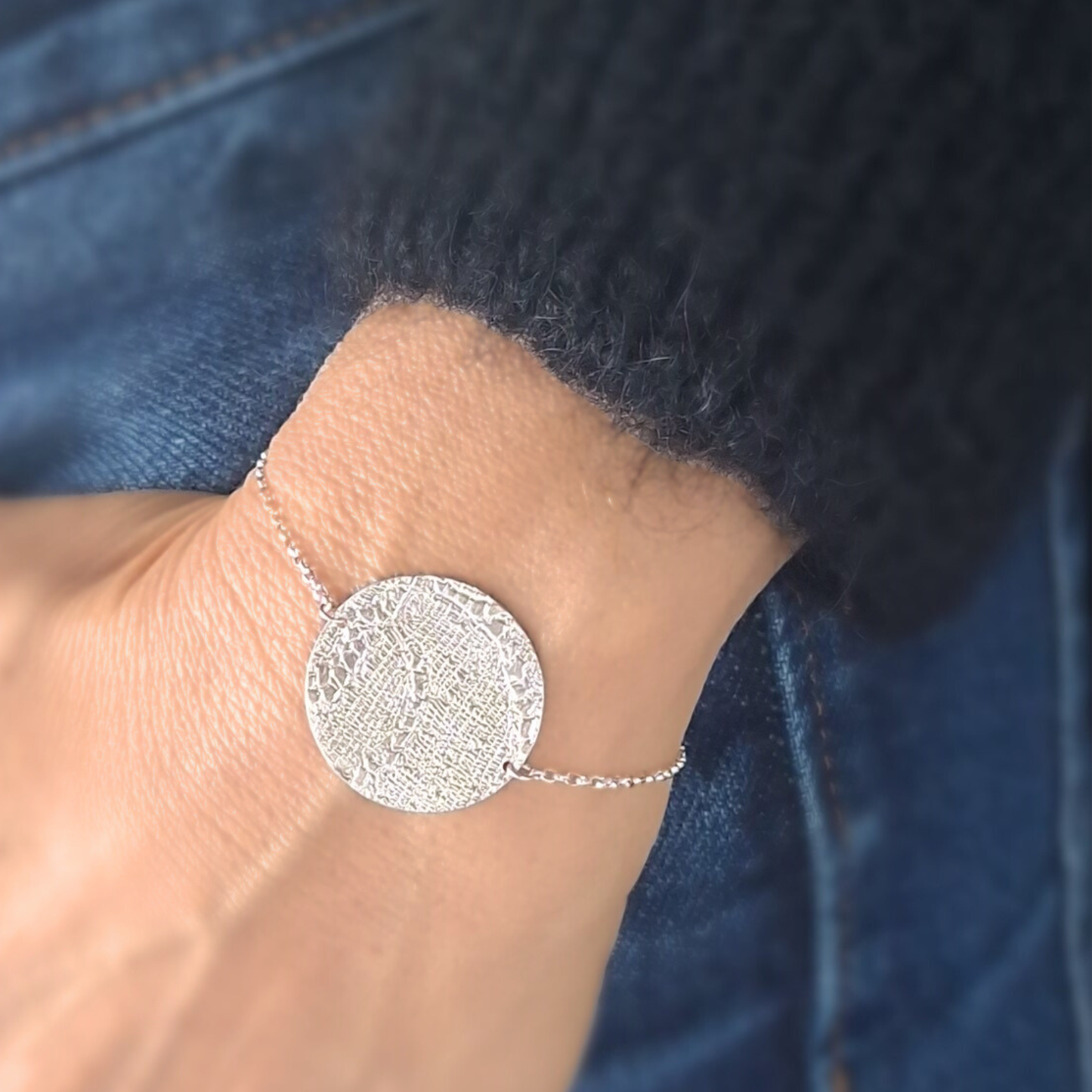 Bracelet Pastille en Argent double face