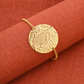 Bracelet Pastille en Plaqué Or, motif dentelle de Calais