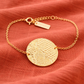 Bracelet Pastille en Plaqué Or, motif dentelle de Calais
