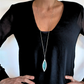 Collier en Argent Massif et Chrysocolle Marquise. Pièce unique