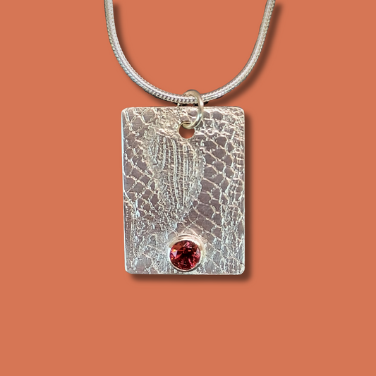 Collier en Argent Massif et Grenat. Pièce unique