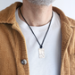 Collier Homme Plaque Argent. Pièce unique