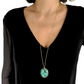 Collier sautoir en Plaqué Or et Jaspe Africain. Pièce unique