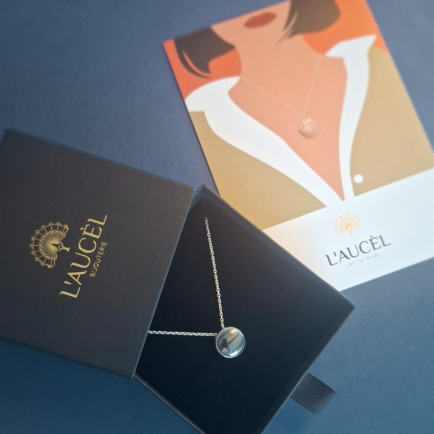 Collier Lili Argent serti d'une Hématite