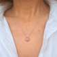 Collier Lili Argent serti d'une Rhodonite