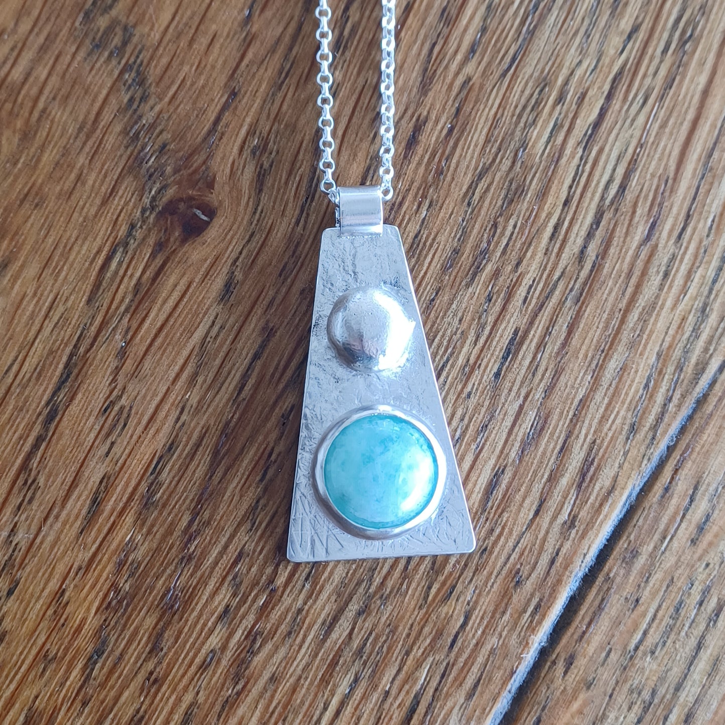 Collier Maya Argent serti d'une Amazonite
