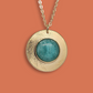Collier Patricia plaqué or serti d'une Amazonite