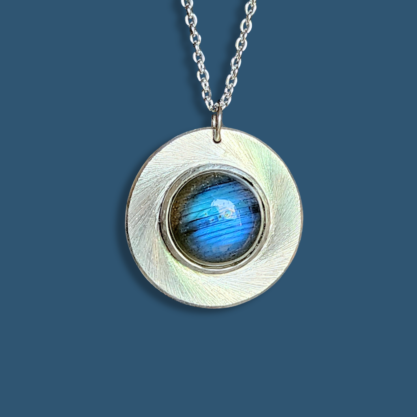 Collier Patricia Argent serti d'une Labradorite