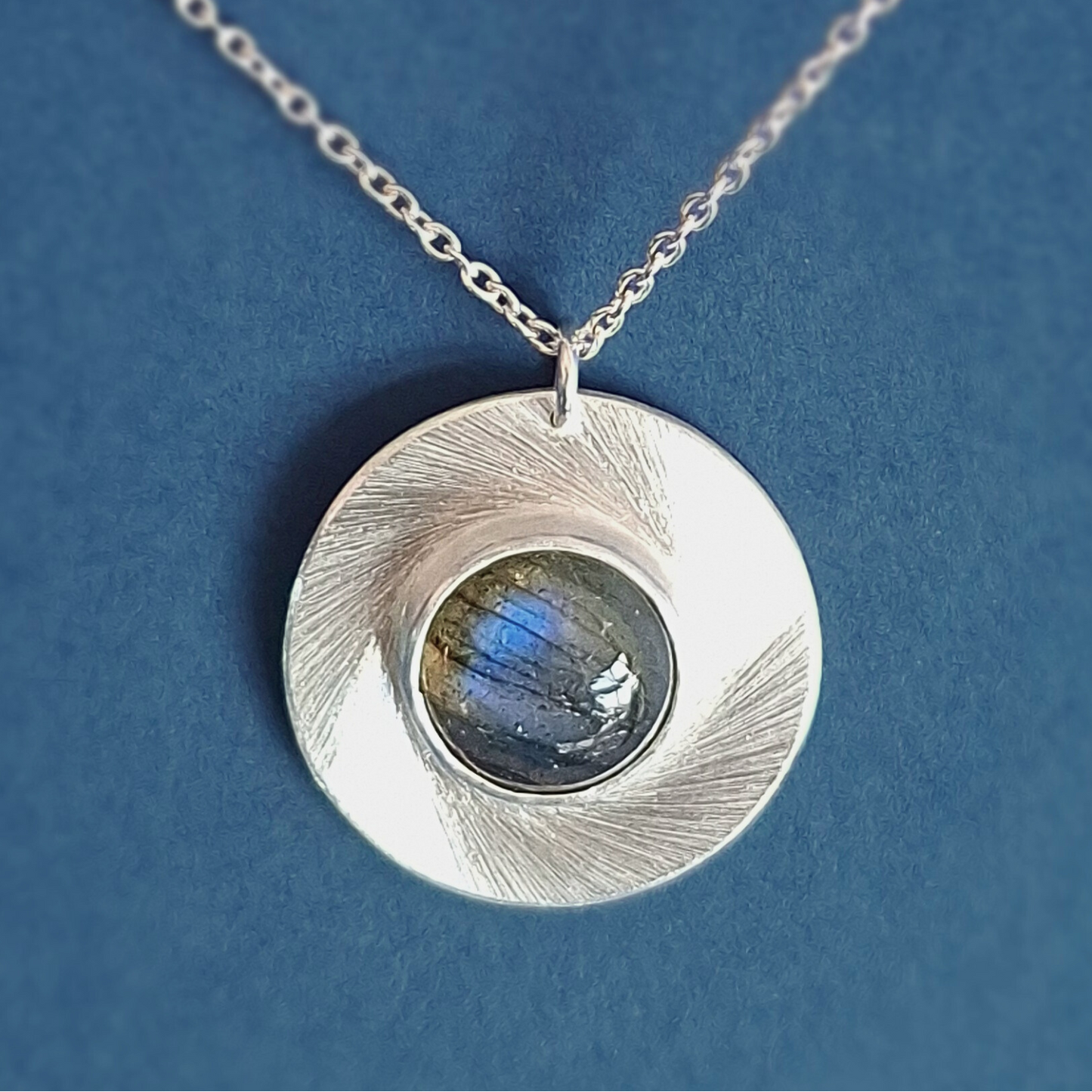 Collier Patricia Argent serti d'une Labradorite