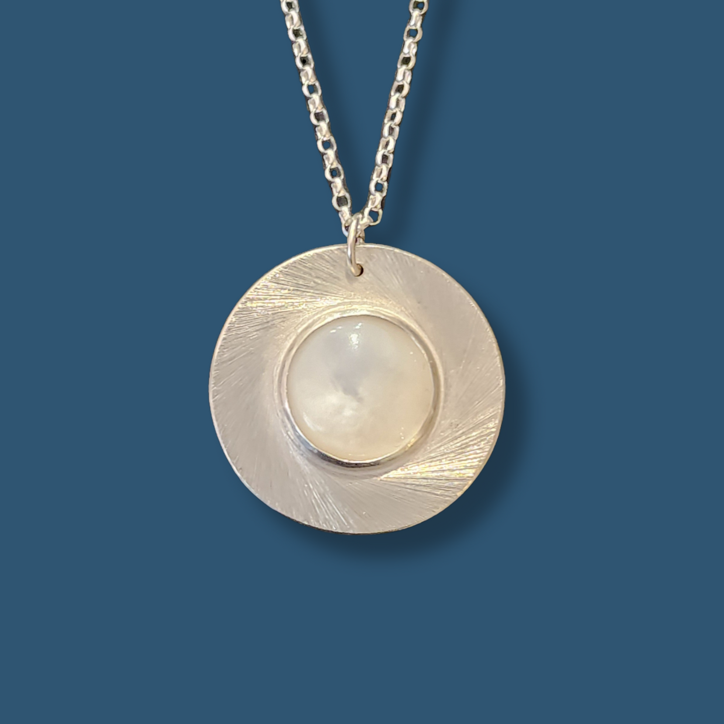 Collier Patricia Argent serti d'une Nacre blanche