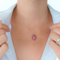 Collier en Argent Massif et Rhodochrosite.