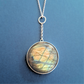 Collier Sautoir en Argent Massif et Labradorite multi-feux. Pièce unique