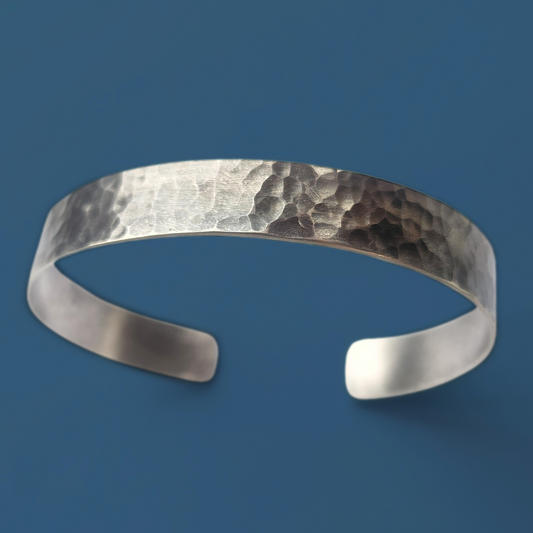 Bracelet Homme en Argent Massif vieilli, martelé